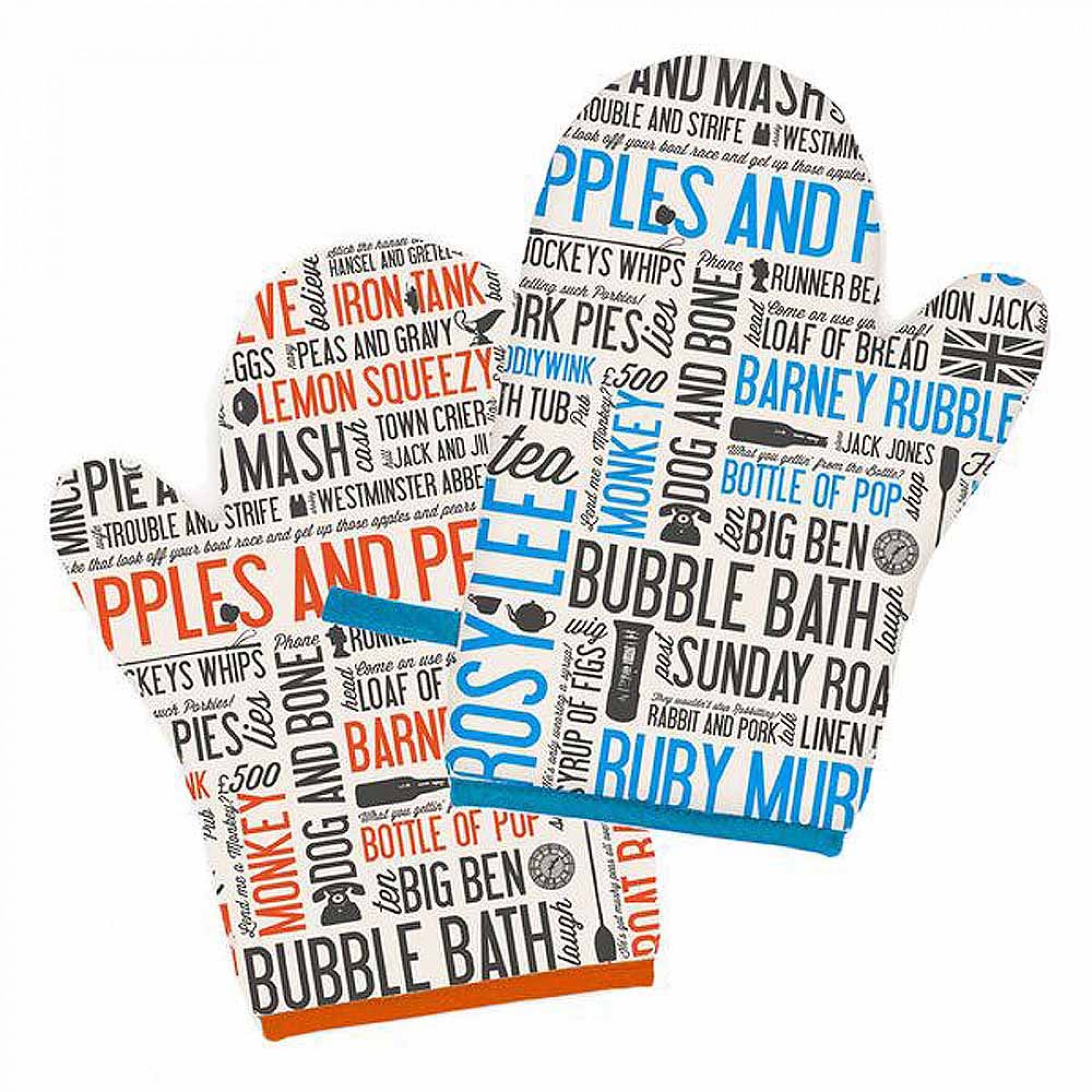 Orange Cockney Rhyming Slang Oven Mitts