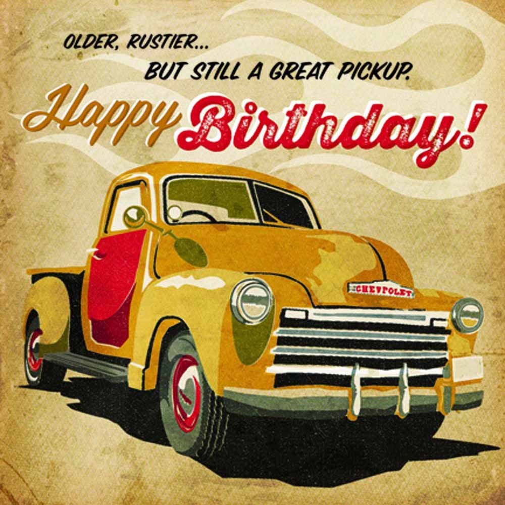 ‘Great Pickup’ Chevy Truck Birthday Card