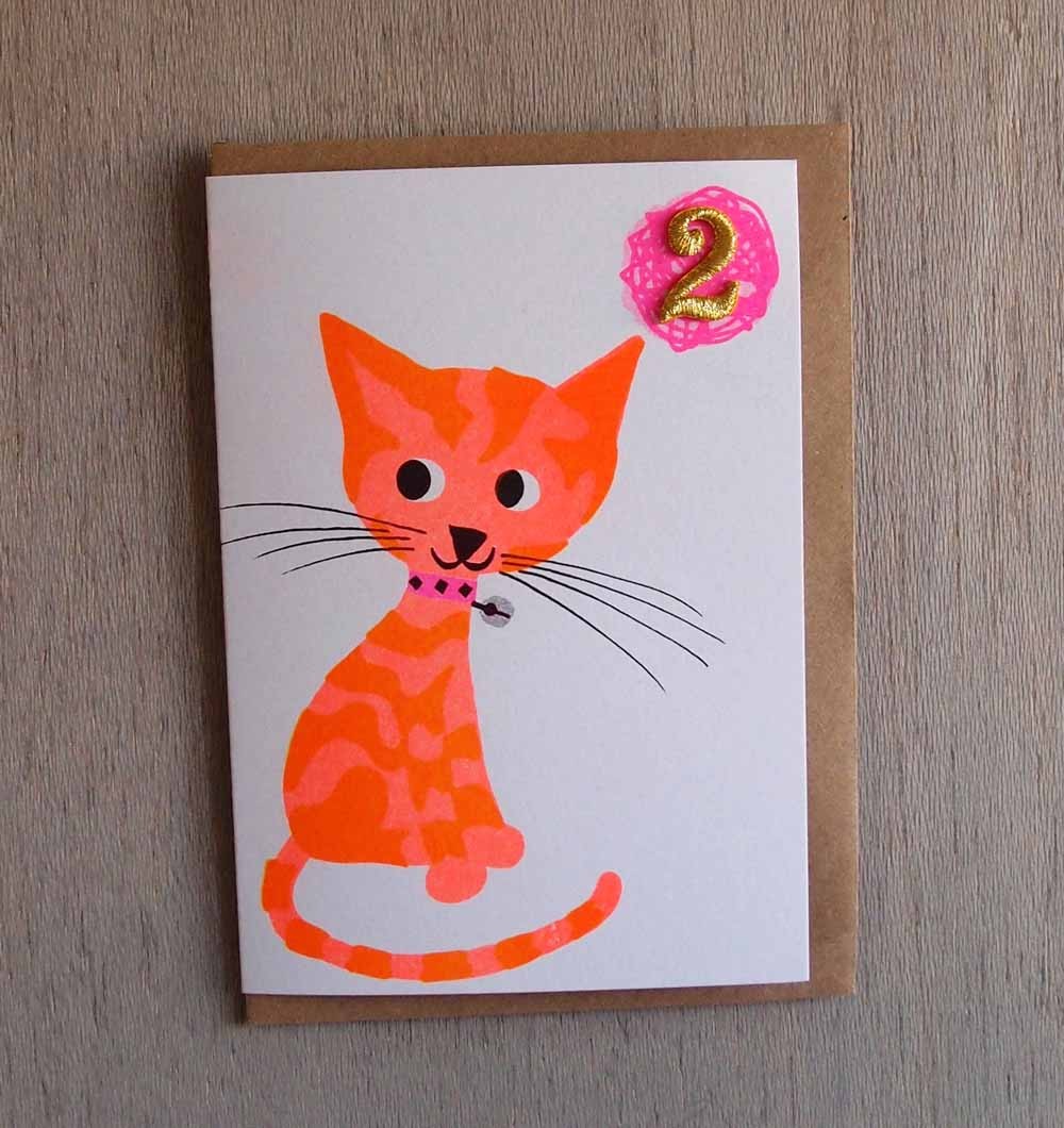 2nd Birthday Cat Card