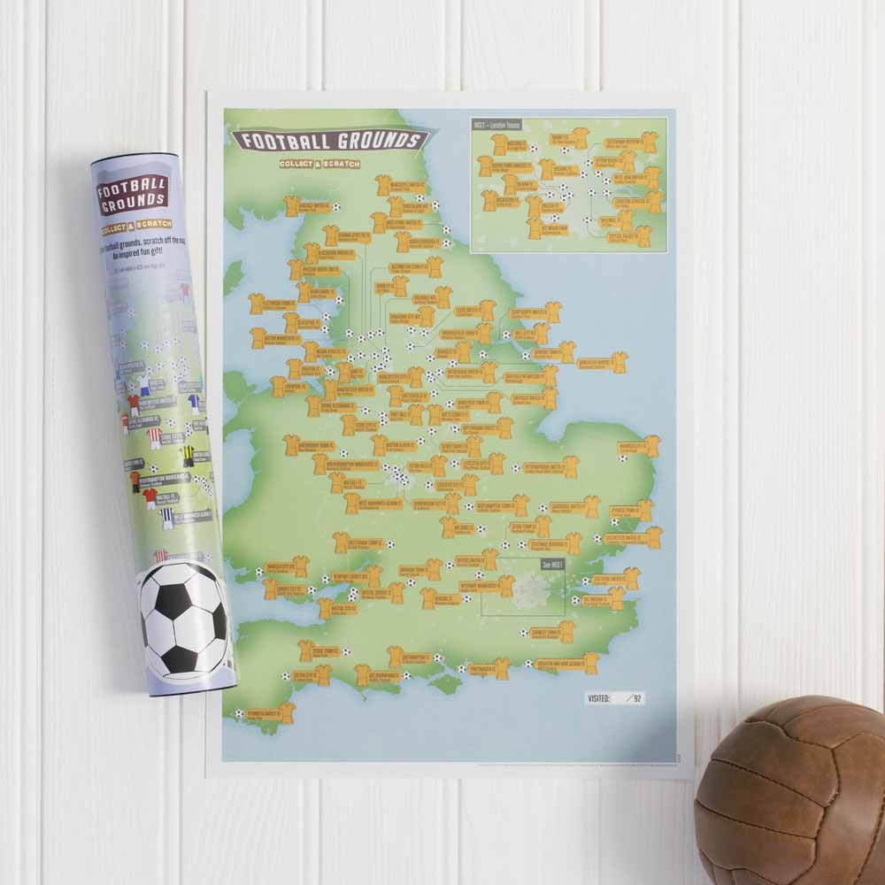 Football Grounds Scratch Off Map