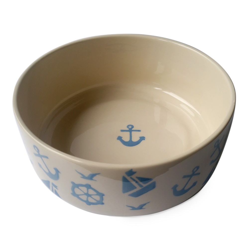 Blue Nautical Pet Bowl
