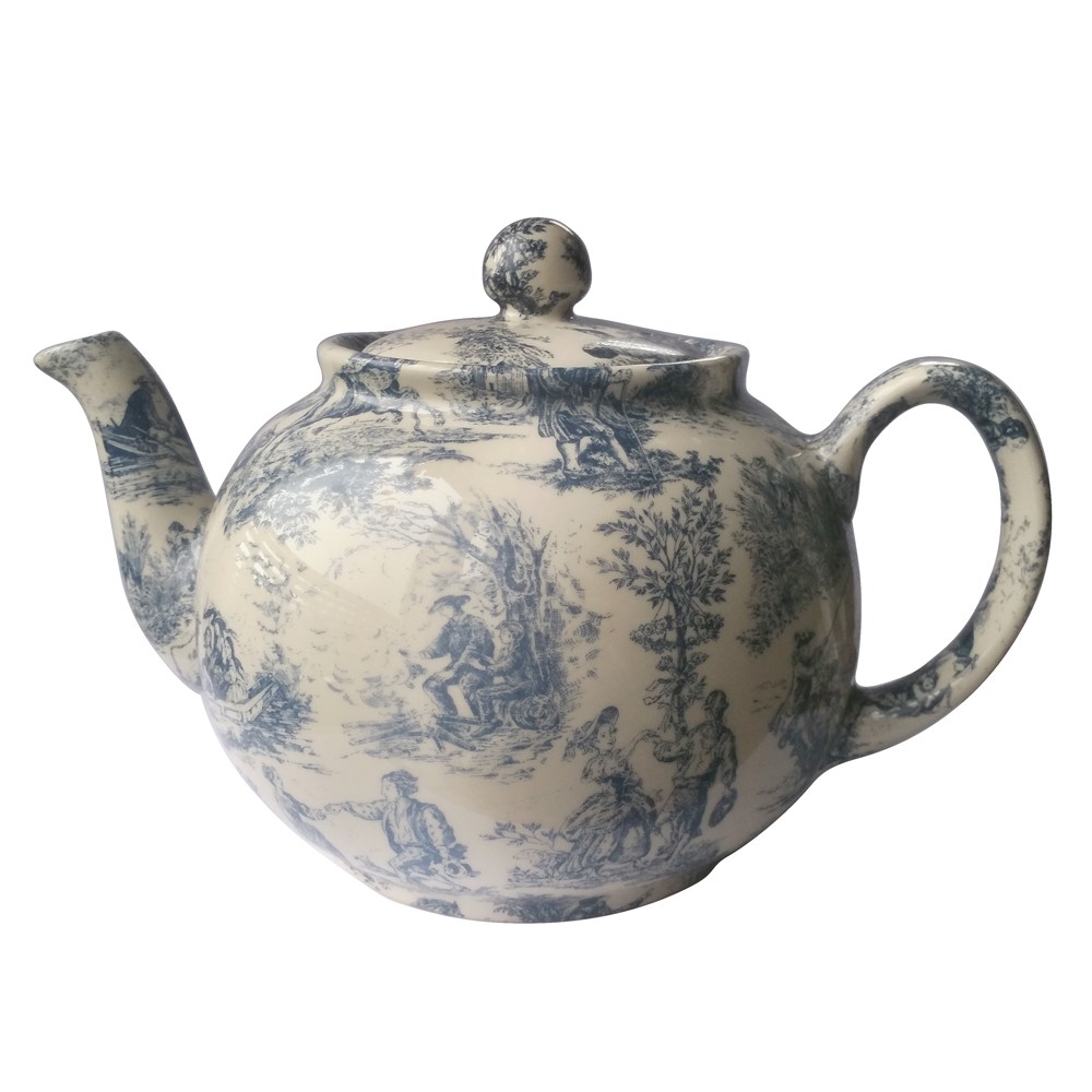 Blue Toile De Jouy Large Teapot