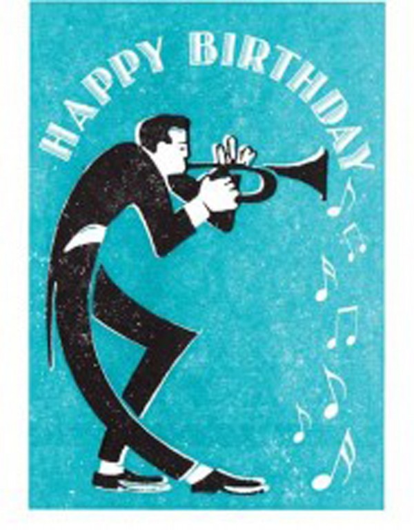Trumpet Birthday Greeting Card