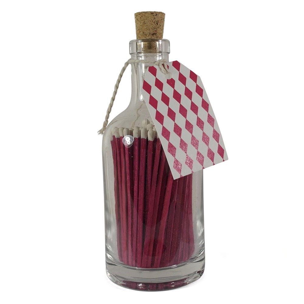 Hot Pink Glass Bottle Matches