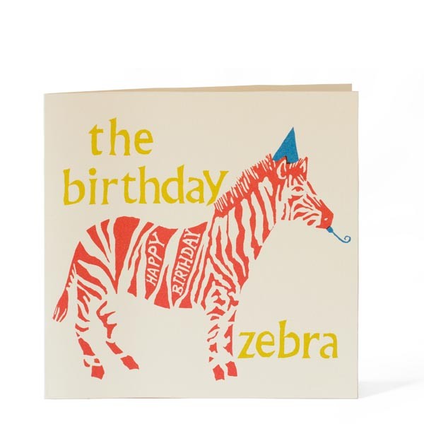 happy birthday zebra card